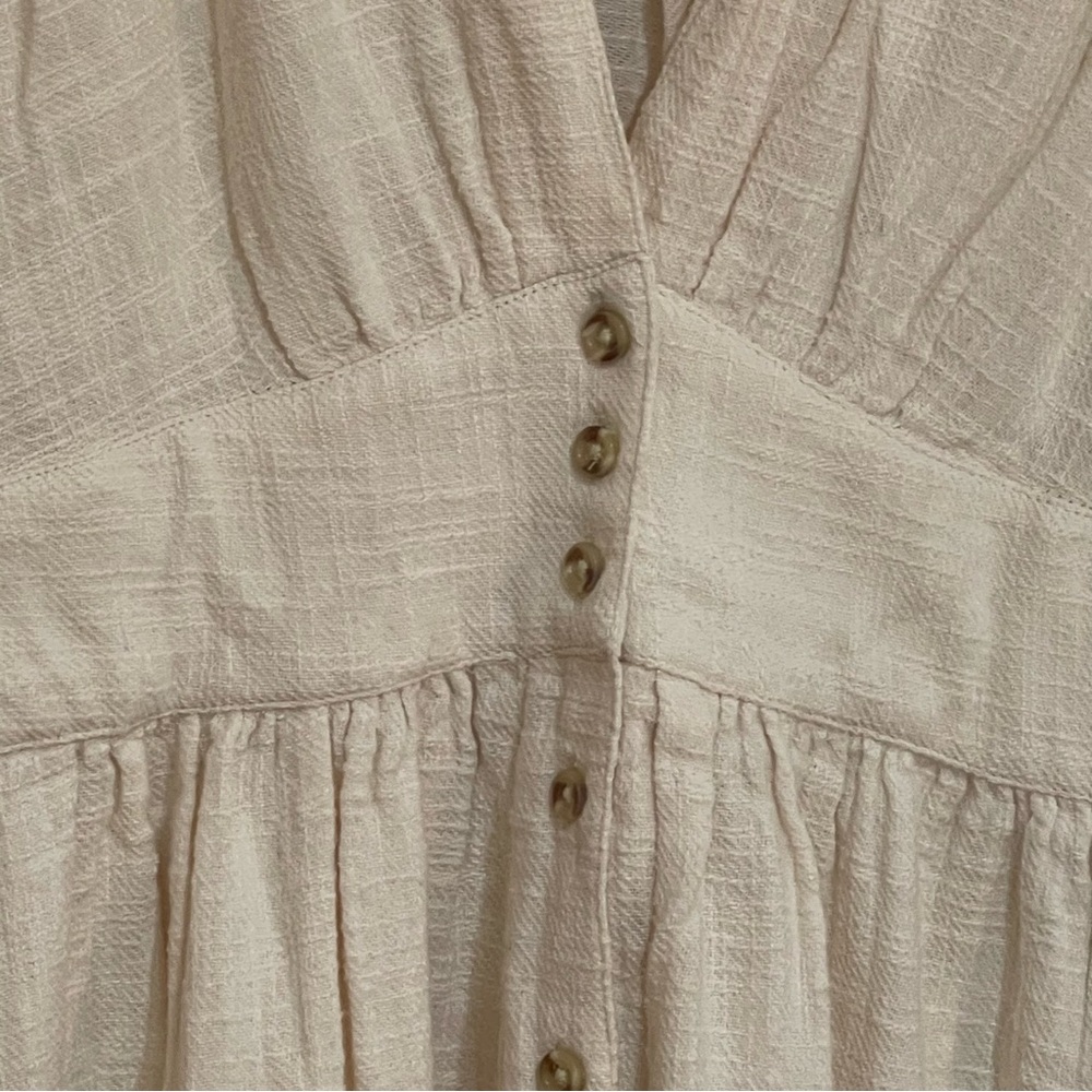 FREE PEOPLE Love Of My Life Cotton Gauze Midi Dress Ivory Large - Picture 5 of 10
